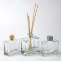custom decorative cosmetic aroma fragrance empty glass square reed diffuser bottle